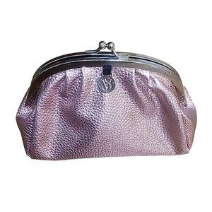 Victoria's Secret Pink Rose Gold Travel Makeup Bag Cosmetic Case metallic look